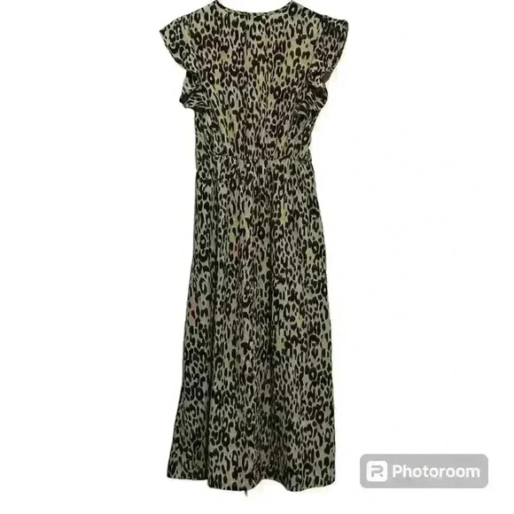 Sienna Sky Cheetah Animal Print Maxi Dress With Tie Waist. Women’s Size Medium - Picture 2 of 8